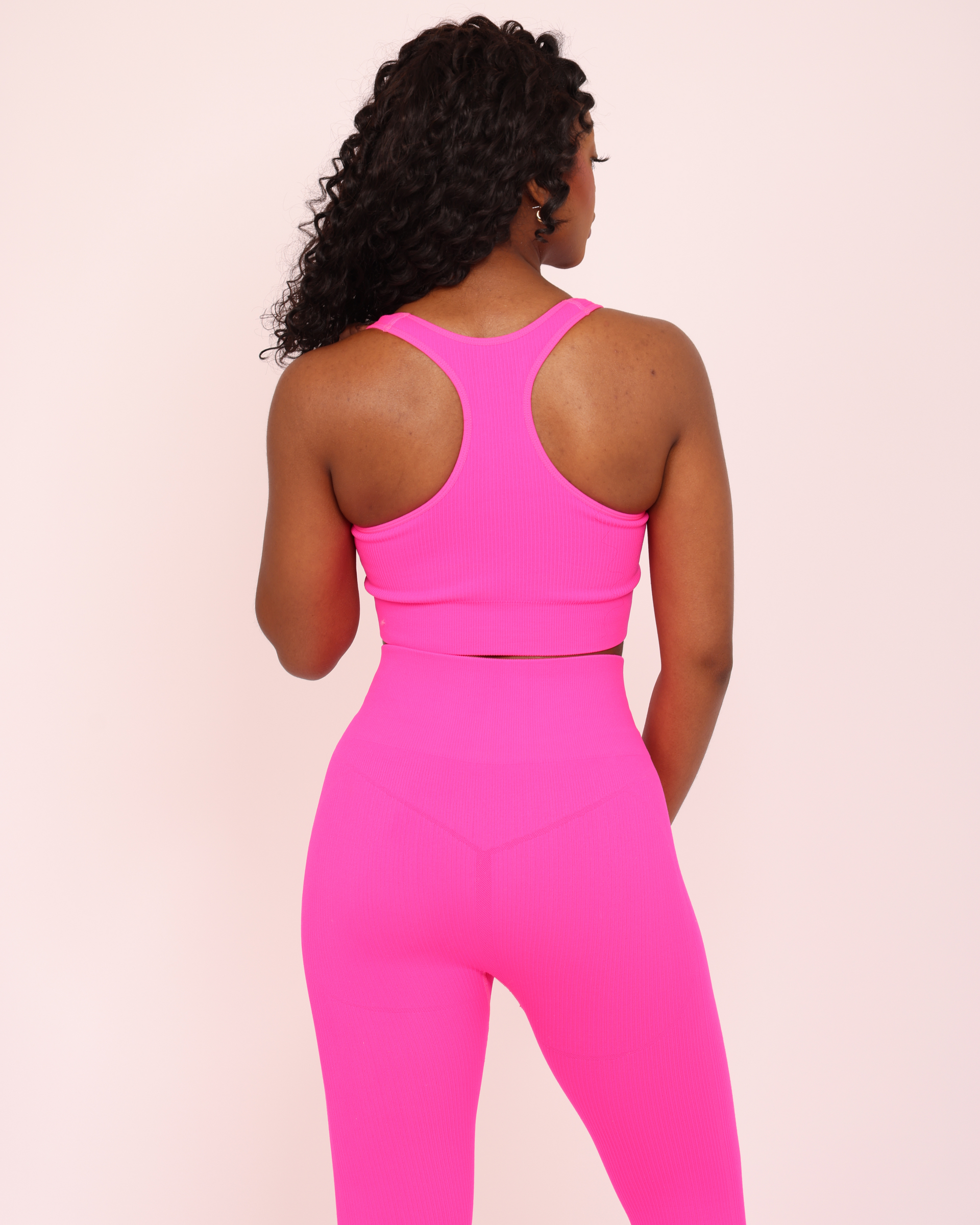 Hot Pink Bra and High-Waisted Leggings