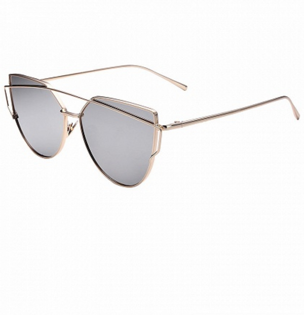 Ultra Mirrored Double Bar Sunglasses - Rose Gold